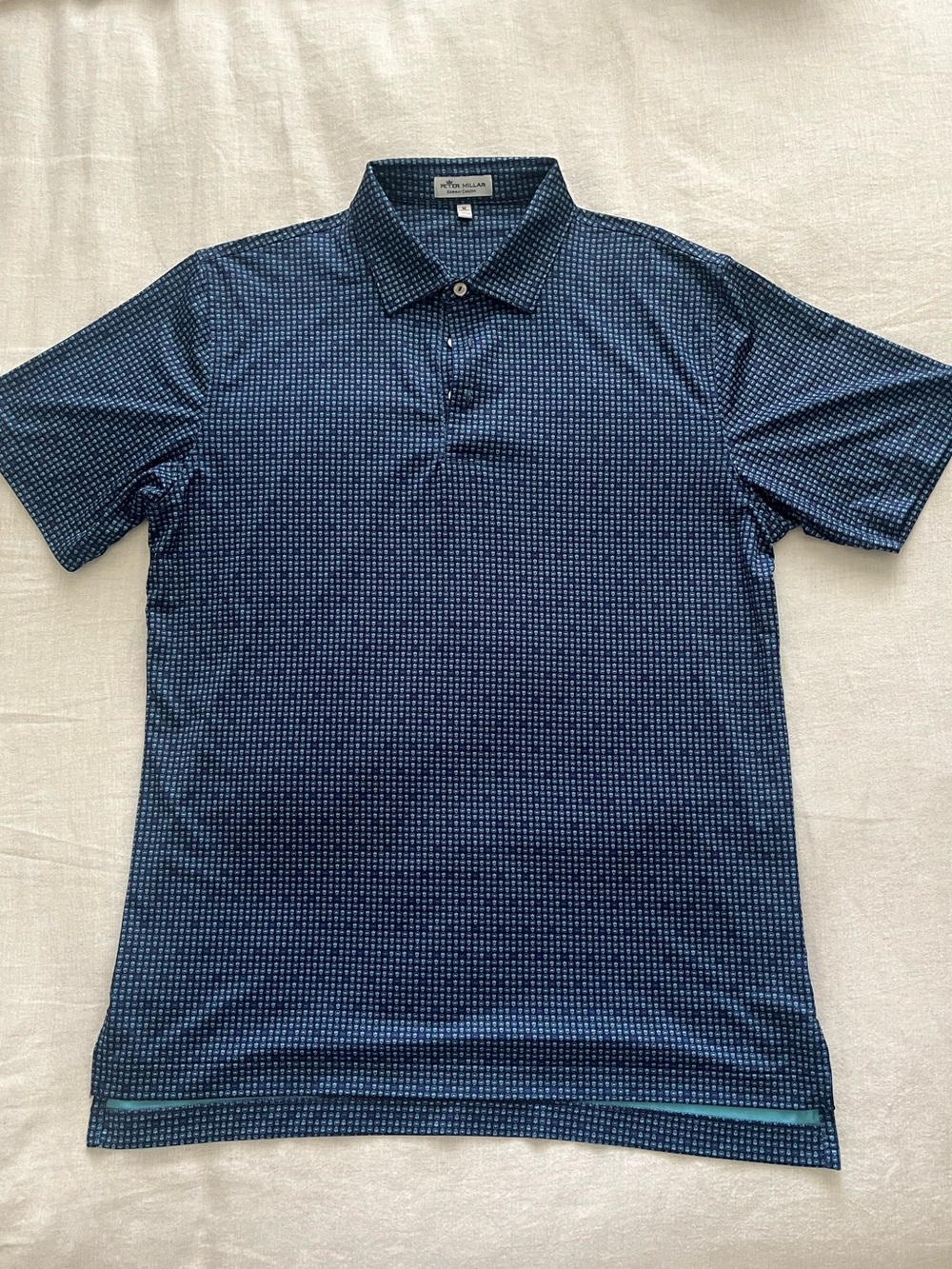 Peter Millar Navy Micro-Dot Polo